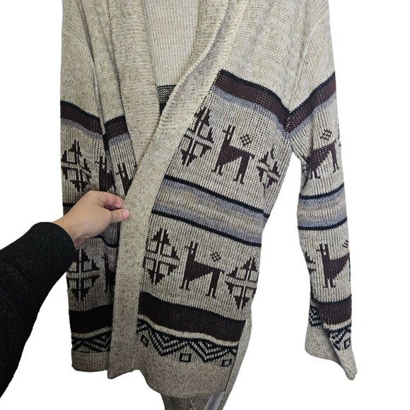 Dimension By Milford Vintage Southwest Alpaca Knit Belted Cardigan Sweater M - Picture 7 of 12